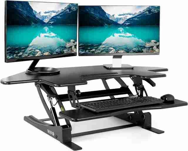 Best Corner Standing Desk Converter for Dual Monitors